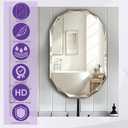 Bathroom Mirror for Wall, 20" x 30" Oval Mirror, Bathroom Vanity Mirror, Beveled Edge Frameless Wall Mount Vanity Mirrors, Wall Mirrors Decorative, Irregular Beveled Edge Mirror (20"L x 30"W, Nature)