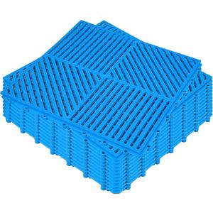ToLanbbt Modular Interlocking Cushion 12P 11.8" x 11.8" Interlocking Rubber Floor Drain Holes Non-Slip Splicing Drainage Mats for Deck, Shower, Kitchen, Drain Pool, Sauna Bath (Blue, Diagonal)