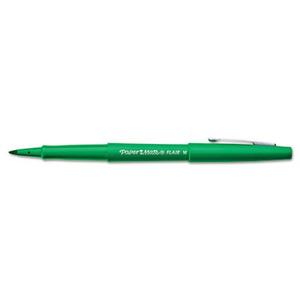 Point Guard Flair Porous Point Stick Pen, Green Ink, Medium, Dozen, 1 PACK, Total 12 Pens: Office Products
