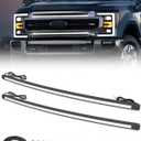 OFFROADTOWN LED Grille Lights Compatible with 2017-2022 Ford Super Duty F-250 2PCS 37 Inch Curved LED Grille Light Bar Kit DRL Grill Accent Light Warning Light Front Grill LED Lights (White)