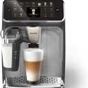  Philips 4400 Series Fully Automatic Espresso Machine 12 Hot & Iced Coffees, Quick-to-Clean LatteGo Milk System, SilentBrew, QuickStart, Ceramic Grinder, Black Chrome (EP4444/90): Home & Kitchen