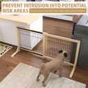 YOCAN Extra Wide Adjustable Dog Gate for Doors & Stairs, 23.6" Tall, 31.561" Wide, Freestanding Wood & Metal Pet Safety Gate, No Drill Pressure Mount, Indoor Barrier (Black/Natural)