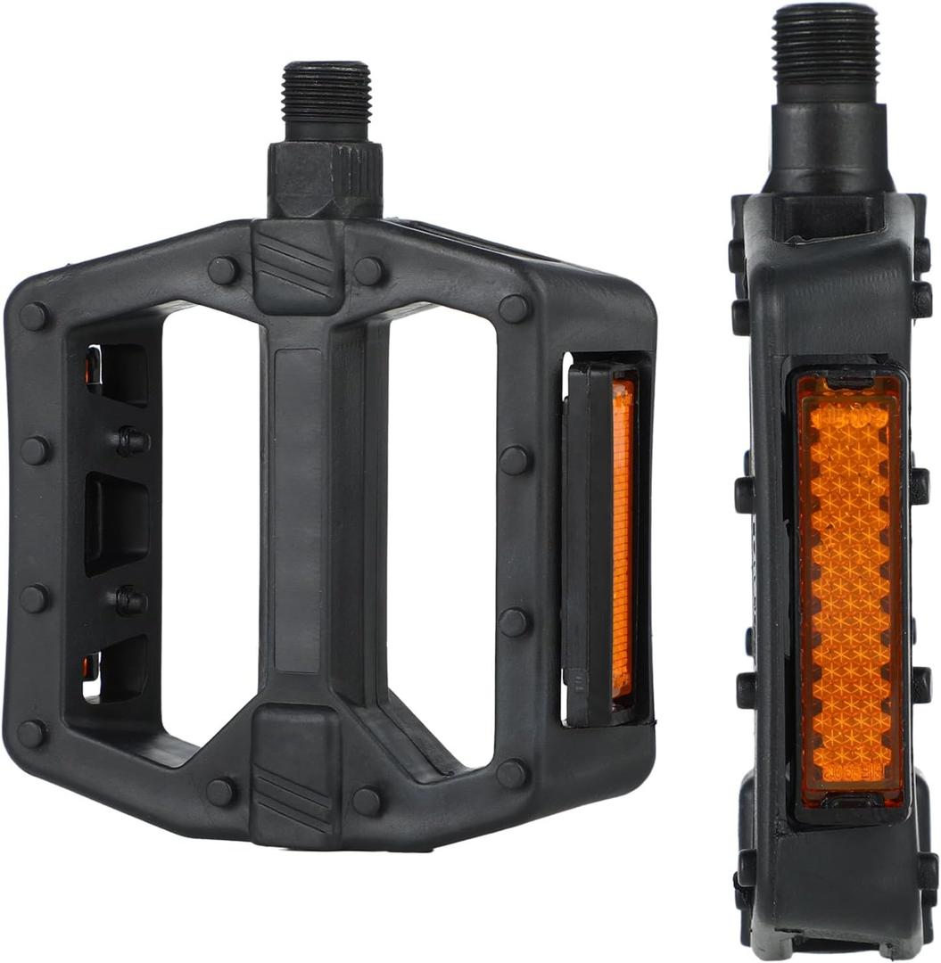 Universal Bike Pedals 9/16" Nylon Lightweight Non-Slip Bicycle Platform Pedals, Easy to Install, Fit Most Adult Mountain Bikes MTB, Durable Design