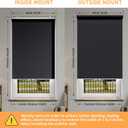Cordless Roller Shades Blackout Blinds for Windows Room Darkening Rolled Up Shades with Spring System, UV Protection Window Shades Door Blinds for Home and Office (Black, 23" W x 72" H)