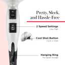 REVLON Infrared Ionic Hair Dryer with Diffuser & Concentrator, 2 Speed Settings, Blow Dryer with Tourmaline Technology for Frizz Control, 1875 Watt Power for Fast Drying, Suitable for All Hair Types