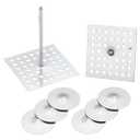 PATIKIL 200pcs Perforated Insulation Pins 2-1/2 inch, 1.5in Self Locking Washers Insulation Stick Pins Aluminum Insulation Hangers Round for Foam Board Wall Floor Ceiling 100 Set/200Pieces