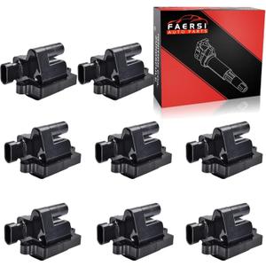 Set of 8 Ignition Coil Pack Compatible with Chevy Silverado, Avalanche, Suburban, GMC & Cadillac Vehicles, Scalade, Avalanche, Silverado, Express 3500, Tahoe, Sierra, Replace for UF271, 5C1083, D581