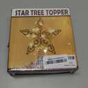Juegoal Star Tree Topper with 20 LED Lights, Metal Golden Lighted Treetop Ornaments, Battery Powered Light Up Christmas Tree Decorations, 6.5 x 6.5 Inches