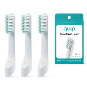 quip Sonic Toothbrush Replacement Heads for Adults - 3 Pack - Verified quip Standard Brush Head Refills for Electric Toothbrushes 