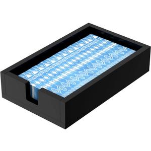 HIIMIEI Acrylic Napkin Holder for Bathroom, Black Acrylic Guest Towel Holder, Bathroom Napkins Guest Disposable Holder, Hand Towel Tray for Kitchen, Parties, Weddings, Party, Hotel, RestaurantBlack (9x5.5'')