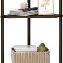 Wisuce Corner Shelf Stand - 4 Tier Walnut Bamboo Small Corner Bookshelf for Office Kitchen Bedroom Plant Stand Living Room Decor Small Space (Brown)