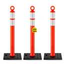 HiGiant 42 Inch Traffic Delineator Posts 3 Pack, Tall Traffic Cones with Base for Drivers Training, Parking lot