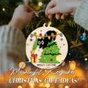 3 x Funny Cat Ornament 2025  Meowy Christmas Ornamnet Wooden Round Holiday Decoration in Tree for Cat Lovers, Pet Owners & Funny Christmas Tree Dcor