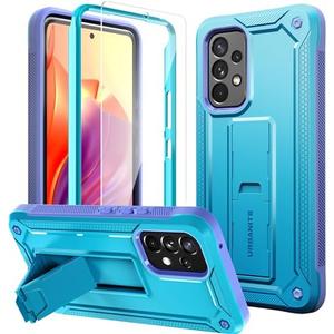 URBANITE for Samsung Galaxy A53 Case, Military Grade Rugged Shockproof Protective Cover with Screen Protector and Kickstand (Blue and Purple)