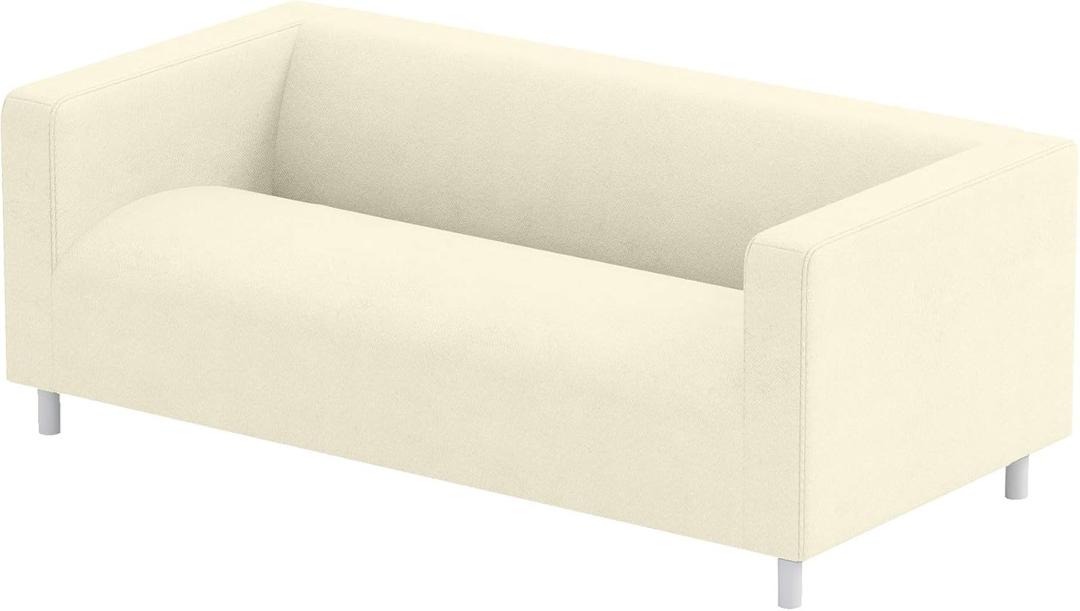 The Durable Cotton Klippan Loveseat Cover Replacement is Custom Made. It Fits IKEA Klippan Loveseat Slipcover, A Sofa Cover Replacement (Cotton Beige)