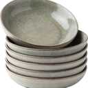 AmorArc 8.5'' Large Pasta Bowls, 36oz Stoneware Pasta Serving Bowls Set of 6 for Kitchen, Wide Bowls for Pasta,Salad,Oatmeal, Microwave Safe, Reactive Glaze