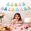 Princess Birthday Banner, Pre-Strung Glitter Happy Birthday Garland Bunting for Girls Coquette Princess Party Supplies Baby Shower Decorations
