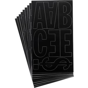 Westcott LetterCraft Permanent Vinyl Lettering Franklin Gothic 4-Inch, Black (15854)
