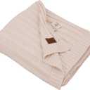 100% Organic Cotton Knit Blanket Denise 80x90 Inches Earth Ivory -Soft and Lightweight, Breathable All-Season Throw for Bed, Sofa, or Lounge Area - GOTS Certified-Perfect for Home and Bedroom Styling