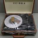 Victrola Journey Bluetooth Portable Suitcase Record Player – with Built-in Speakers, 3 Speed Vinyl Record Player, RCA Out, Headphone Jack, Dark Brown