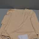 SHEIUGU Women’s Sleeveless Long Sleeve Crew Neck Ribbed Stretchy Slim Fit Tops Bodysuit Basic Jumpsuit, Large, Nude 