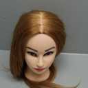 Mannequin Head with 80% Human Hair for Hair Styling Practice 26-28 Inch Straight Hair Training Head for Cosmetology Barber Hairdresser Students and Professionals (Blond 27#)