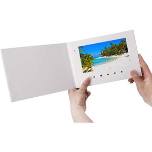 7" Video Greeting Card,Video Brochure for Father's Day Mother's Day, Christmas, Anniversary, Marketing Include 4G Memory and Rechargeable Battery LCD Screen Digital Brochures (white-7 inch)