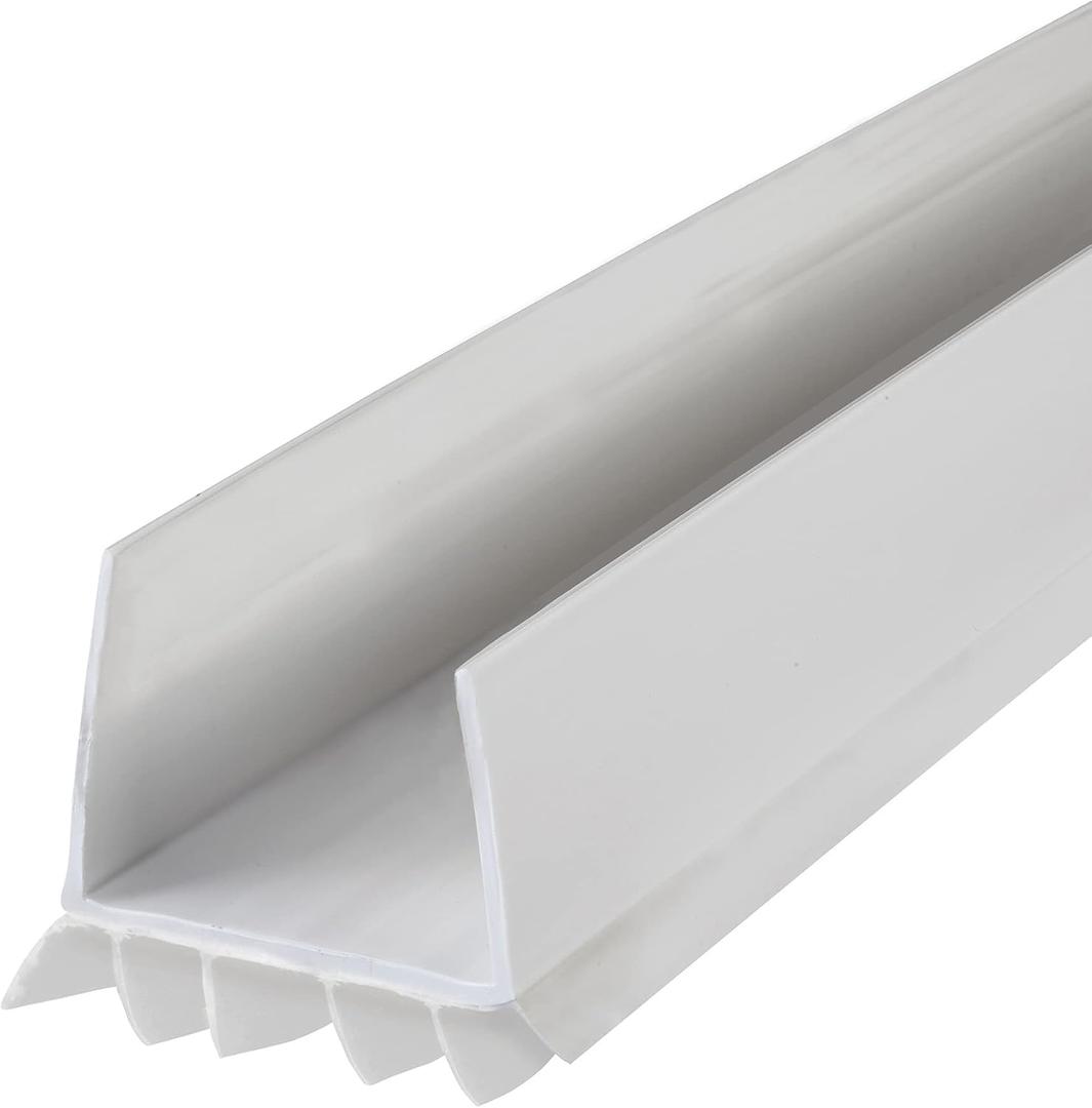 M-D Building Products Vinyl Cinch U-Shape Door Bottom Seal, Slide-On Weatherstripping Draft Stopper, Easy to Install, Fits 36 x 1-3/4 Doors, Fills 3/8- 3/4 Gaps, 43336, White