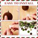 16 Pcs Christmas Ceiling Hanging Decorations Large Christmas Ball Ornaments Flocked Velvet Balls, Brown Beige Green Neutral 2.4 Inches Shatterproof DIY with Hook and Fishing Line for Wall Tree Garland