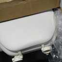 Mayfair Padded Toilet Seat, Cushioned Soft Vinyl over Wood Core Seat, Secure Hinges, Easy Clean, Made in USA, Round, Biscuit