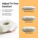 Ear Piercing Pillow for Side Sleepers with Ear Inflammation & Pressure, Soft Velvet Adjustable Ear Guard Pillow with Removable & Washable Cover (Ivory, Pillow & Cover)
