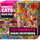 QUOKKA 1000 Piece Jigsaw Puzzle for Adults Knightly Cats – Premium Box Packaging with Extra Fun Challenges - Whimsical Cat Puzzle - Perfect for Relaxation & Creativity & Gift Giving