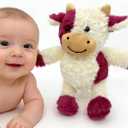 YUKOUQIAN Cow Stuffed Animal Cow Plush Doll Toy 11.8 inch for Girls Boys (Stand Cow red)