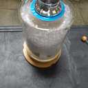 HBlife  Glass Rice Dispenser with Wooden Stand Flour and Cereal Container with Glass Measuring Cup Pantry Food Organization Storage Bin with Airtight Bamboo Lid, 3L