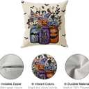 Halloween Pillow Covers Trick or Treat Vases Pumpkins Scarecrow Throw Pillow Cases Set of 4 Autumn Decorations for Farmhouse Home Bedroom Sofa Couch Outdoor Holiday Decor 16x16 Inch