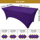 Utopia Kitchen Spandex Tablecloth 2 Pack [6FT, Purple] Tight, Fitted, Washable and Wrinkle Resistant Stretch Table Cloth Rectangle Cover for Trade Show, Weddings & Parties [72Lx30Wx30H Inch]