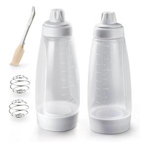 stochastic box 2 Packs of Pancake Batter Dispenser with Blender Balls, Equipped with Silicone Spatula Pancake Mixer Bottle, Kitchen Batter Squeezer Bottle Suitable for Cupcakes, Pancakes, and Muffins