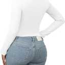 LovelyWholesale Women Graphic Long Sleeve Shirts Cute Going Out Fitted Crop Tops White R BE X(White, XL)