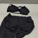 Comper 2 Piece Workout Sets for Women Halter Strappy Sports Bra with Seamless Ribbed Gym Yoga shorts Outfits (Black, M)