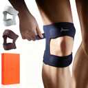 Knee Brace for Women & Men, Ultra-Thin Lightweight, Breathable Adjustable Knee Support with 2 Silicone Patella Pads, Side Stabilizers, Non-Slip Fit for Running, Hiking, Cycling, Sports, Blue