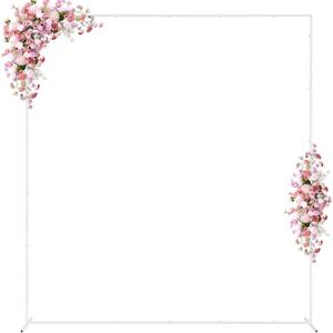 Wokceer Wedding Arch Backdrop Stand Square 7.2 x 6.6 FT White Backdrop Stand Metal Balloon Arch Frame for Wedding Birthday Party Garden Arbor Anniversary Event Decor