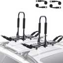 VEVOR Kayak Roof Rack 1 Pair J-Bar, Folding Soft Roof Rack with 4 Pcs Tie Down Straps, Top Mount Tie Down, Carrier for Kayak Surf Board Canoe SUP Ski Board, Mount on Car SUV Truck 2 Kayaks Crossbar