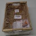 VATIMA Hyacinth Large Wicker Basket 15.5x10.8x6.2" - Rectangular, Wooden Handles, Shelf Organizer