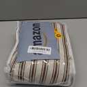 Farmhouse Shower Curtain with Ruffle Hem Linen Shower Curtains for Bathroom Country Vintage Rustic Natural Fabric, Cream-Brown Stripe 72" W x 78" L