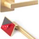 2 Pack Stick on Door Handles 6 inch Adhesive Cabinet Handles Gold Self Adhesive Room Door Handles Cabinet Drawer Knobs for Barn Door Window Shower Sliding Garage Door Glass Pulls