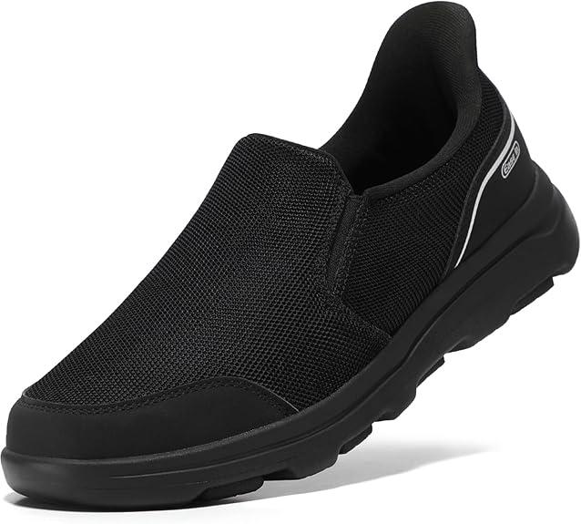 STQ Mens Slip on Shoes Hands Free Orthopedic Shoes for Plantar Fasciitis Comfortable Walking Shoes, Size: 10