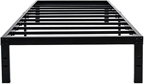 45MinST 14 Inch Reinforced Platform Bed Frame/3500lbs Heavy Duty/Easy Assembly Mattress Foundation/Steel Slat/Noise Free/No Box Spring Needed, Twin XL