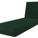 California Umbrella Outdoor Chaise Lounge Cushion, 24 x 78 Inch, Premium Outdoor Memory Foam, Fade Resistant Sunbrella Fabric, Patio Lounger Cushion with Fabric Ties, Forest Green