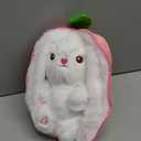 YOUBLEK Bunny Stuffed Animal, Strawberry Reversible Cuddle Bunny Plush Doll with Zipper, Cute Soft Rabbit Toys Pillow for Kids and Adults, Easter Bunnies Plushies Gifts (13.80 inches)