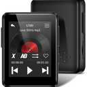 1.8 inch MP3 Player with Bluetooth, 32GB Digital Music Player for Kids, Portable Mini Bluetooth MP3 Player with Speaker Lossless Sound with FM Radio, Voice Recorder, Supports up to 512GB, Black